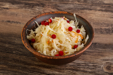 Sauerkraut with cranberry in the bowl