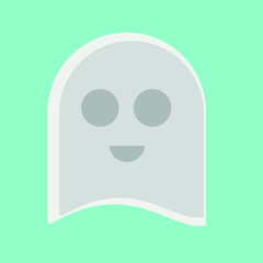 Vector image of a ghost on a green background