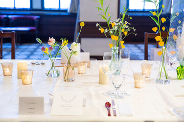 シンプルでお洒落なテーブルデコレーション