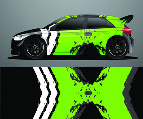 Rally car decal graphic wrap vector, abstract background