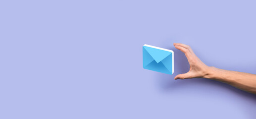 Email marketing and newsletter concept.Contact us by newsletter email and protect your personal...