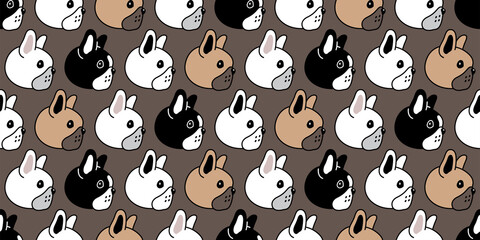 dog seamless pattern french bulldog vector puppy pet breed cartoon doodle repeat wallpaper tile background illustration design isolated