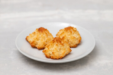 coconut cookies on a small saucer