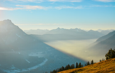sunrise in mountains in Bavarian Alps
