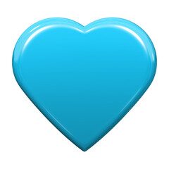 イラスト素材　艶のあるライトブルーのハート