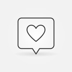 Speech Bubble with Heart vector concept line icon