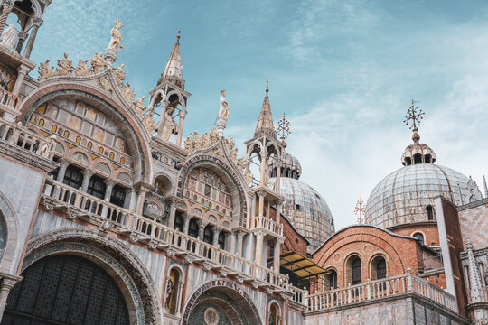 Italy, Veneto, Venice, Facade of Saint Marks Basilica