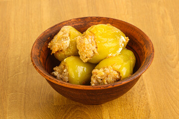 Bell Bulgarian pepper stuffed meat
