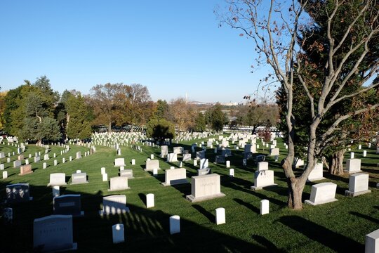 Pierres tombales &agrave; perte de vue dans le cimeti&egrave;re d'Arlington