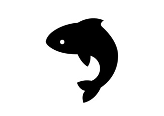 Fish icon black silhouette. Fisheries logo symbol - 488528218