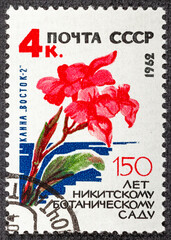 USSR - CIRCA 1962: Postage stamp printed in Soviet Union Russia shows Strawberry tree, 150th...