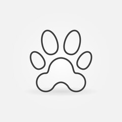 Pet Paw Print vector concept simple line icon or symbol