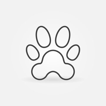 Pet Paw Print vector concept simple line icon or symbol