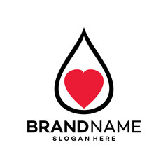 Water Love Icon Logo Design Template Illustration Vector