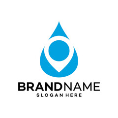 Water Point Icon Logo Design Template Illustration Vector