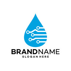 Water Tech Icon Logo Design Template Illustration Vector