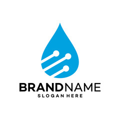 Water Tech Icon Logo Design Template Illustration Vector