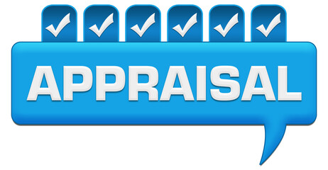 Appraisal Blue Comment With Tick Mark On Top 