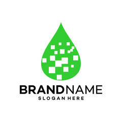 Water Tech Icon Logo Design Template Illustration Vector