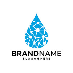 Water Tech Icon Logo Design Template Illustration Vector