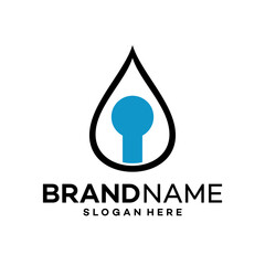 Water Locked Icon Logo Design Template Illustration Vector