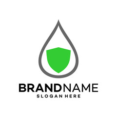 Water Shield Icon Logo Design Template Illustration Vector