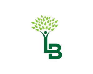 Healthy and Natural LB Logo Template.Creative and Modern Vector Icon.