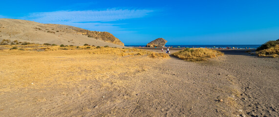 Dune of Mónsul, Beach of Mónsul, Cabo de Gata-Níjar Natural Park, UNESCO Biosphere Reserve, Hot Desert Climate Region, Almería, Andalucía, Spain, Europe