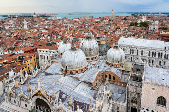 Italy, Veneto, Venice, Roof of Saint Marks Basilica