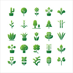 Plant icon set vector gradient for website, mobile app, presentation, social media.