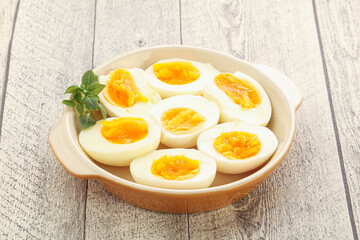 Boiled chicken egg for breakfast