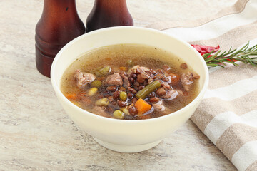 Soup with lentil and chicken