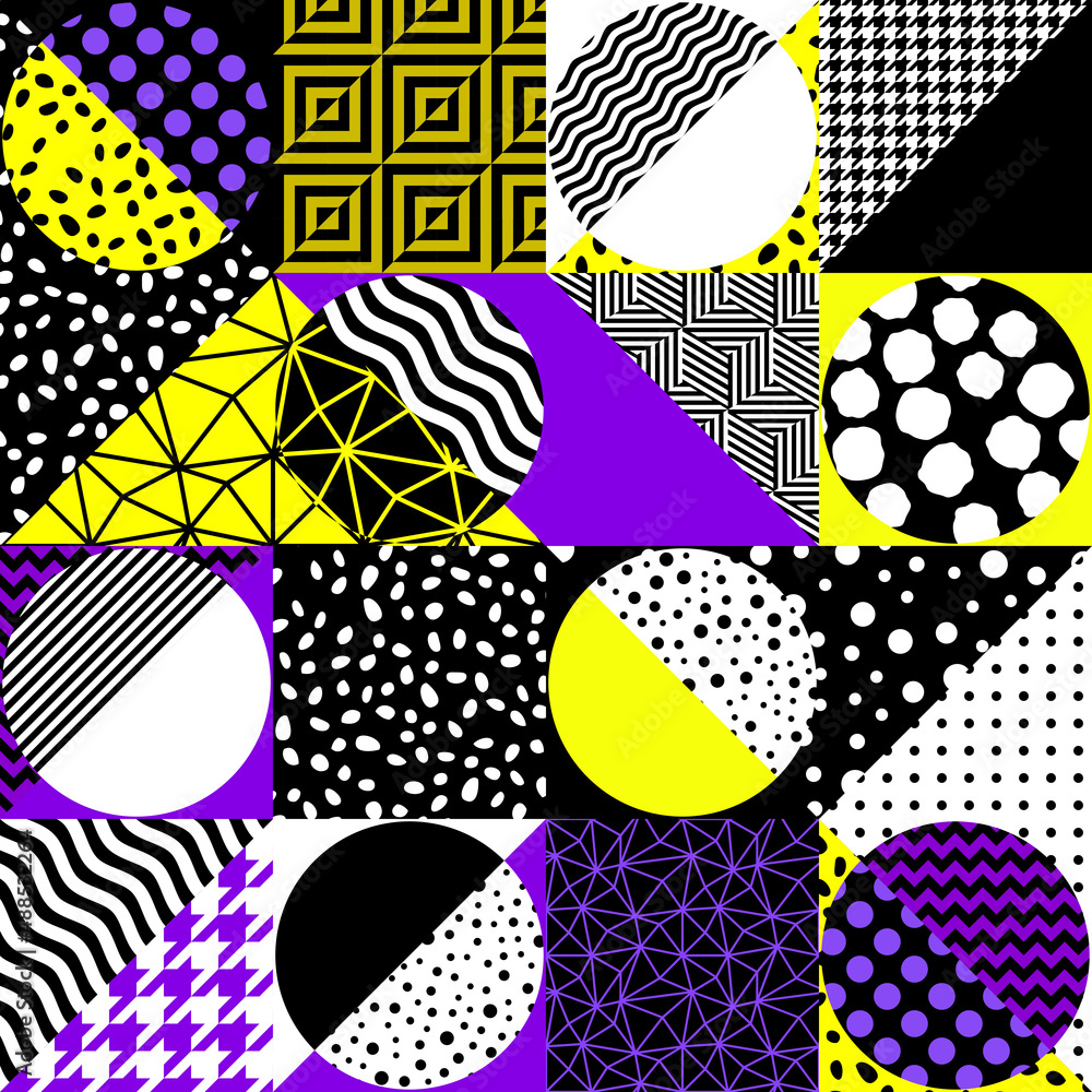 Aufkleber Seamless vector pattern. Abstract square texture