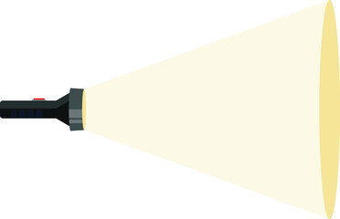 Flashlight pocket. Travel items. The lantern shines in a dark room.