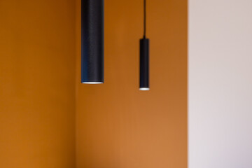Luminaire suspension noir lampe de cuisine terracotta