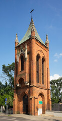 Neo-Gothic belfry in Wloclawek. Poland