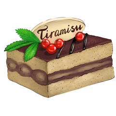 tiramisu cake, a beautiful dessert in the form of a picture