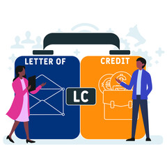 LC – Letter of Credit acronym. business concept background.  vector illustration concept with keywords and icons. lettering illustration with icons for web banner, flyer, landing pag