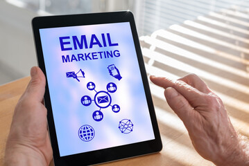 Email marketing concept on a tablet