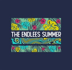 The Endlees summer t-shirt typography graphic,vector illustration.
