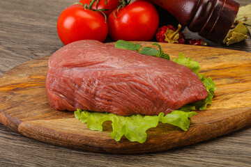 Raw beef piece for cooking