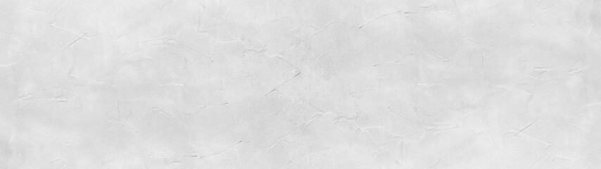 Naklejka premium White rough filler plaster facade, spatula technique concrete cement wall building architecture texture background banner panorama