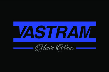 Vastram (cloths) Men's Wear typography icon. men clothing brand monogram.