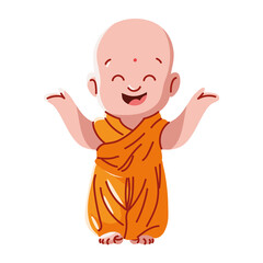 happy little monk