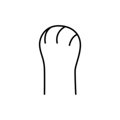 Cat paw. Home pet. Soft cat paw. Design element for logo. Black outline. Vector line icon isolated on white background