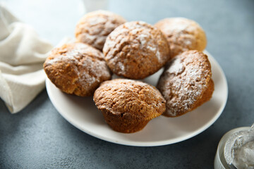 Homemade nut muffins with vanilla