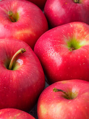 Closeup view of sweet red apples.