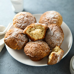 Homemade nut muffins with vanilla