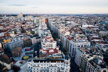 Panoramic view of the Madrid city. Spain.