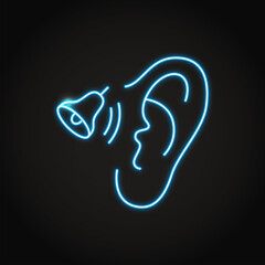 Neon ringing in ears icon